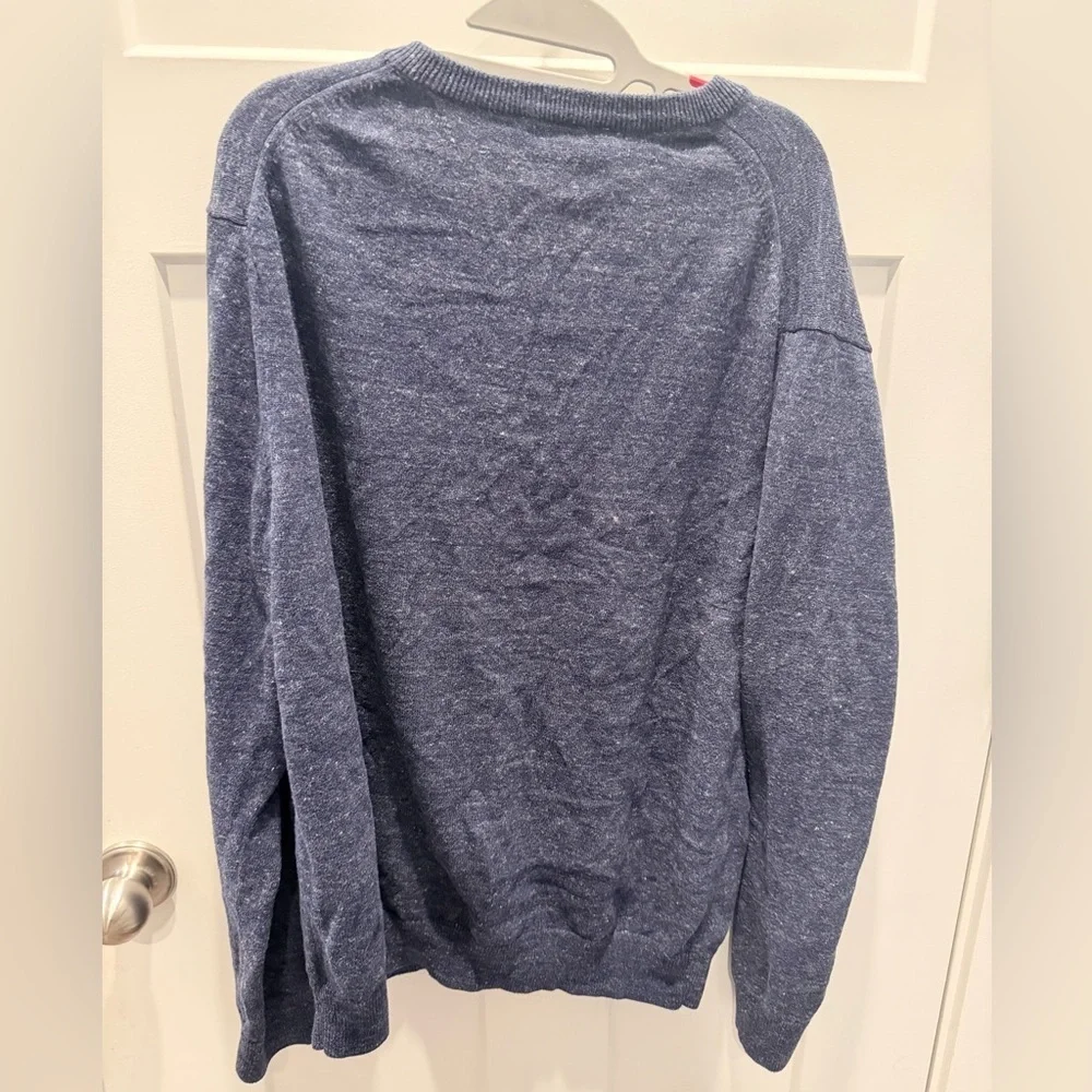 Express Navy Blue V-Neck Sweater Size XL Men’s Cotton Blend Long Sleeve Casual